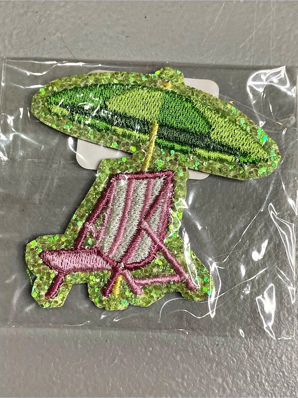Stoney Clover Lane Green & Pink Embroidered Iron-On Patch NWT